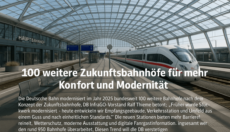 100 weitere Zukunftsbahnhöfe für mehr Komfort und Modernität/DB’den 100 Yeni Nesil İstasyon Daha