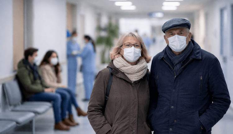 Maske schützt/ Maske korur